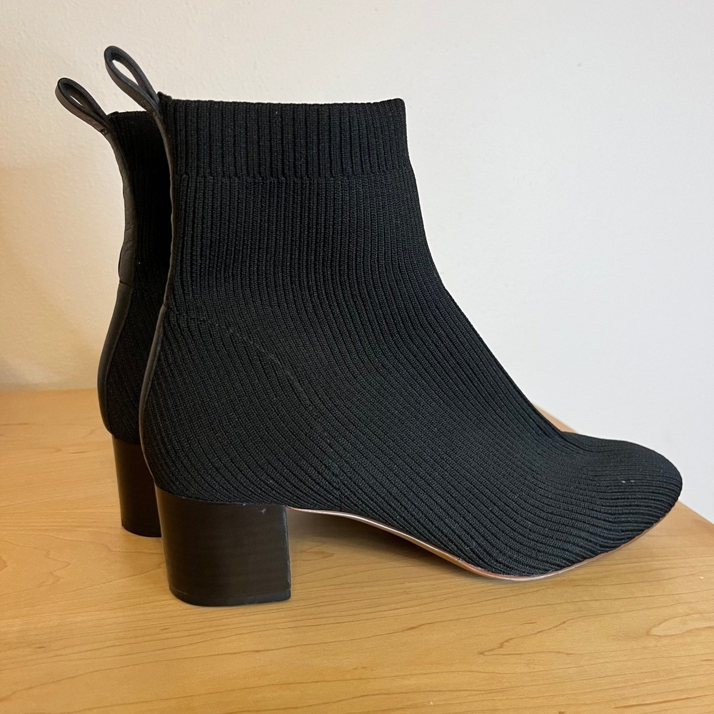 Everlane Black Glove Boot Block Heel Ankle Boots Square Toe Size 9.5 - Picture 3 of 15
